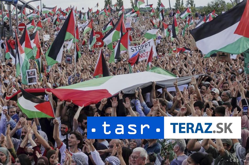 Tisice ludi protestovali vo Frankfurte proti vojne v Gaze
