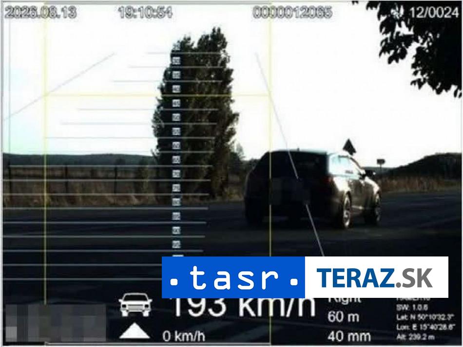 Policia namerala 14rocnehu chlapcovi rychlost 193 km h auto mu pozical otec